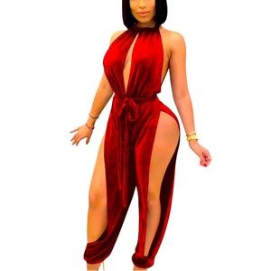 Metallic Red Jumpsuit